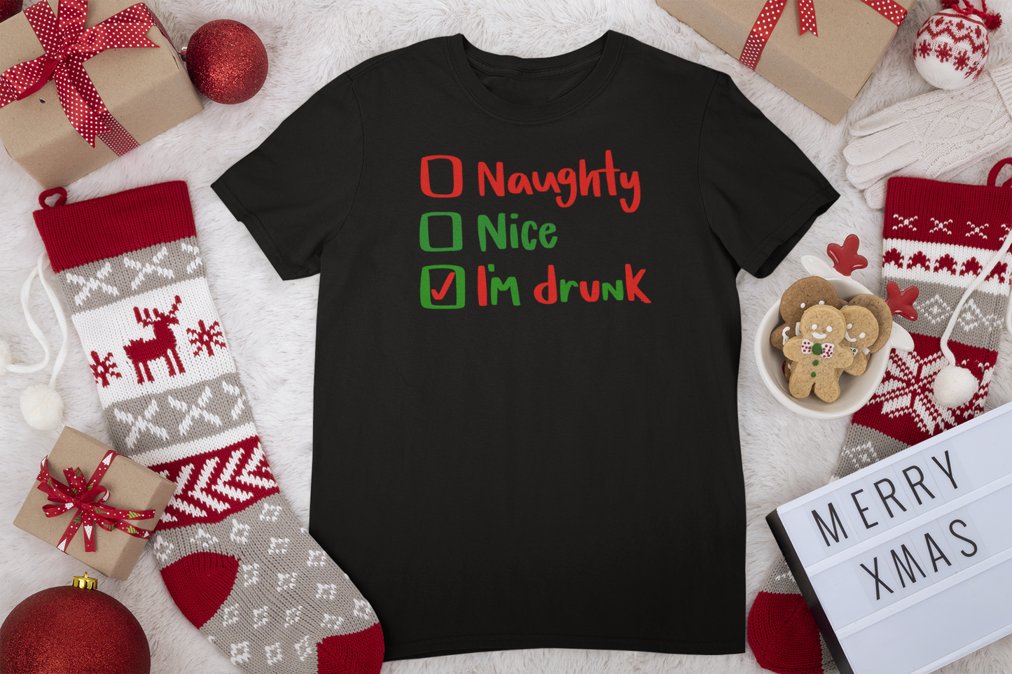 Naughty, Nice, Drunk Tee